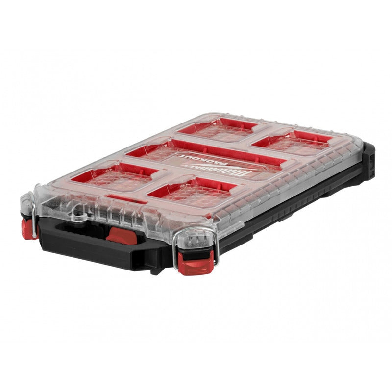 BLACK Milwaukee PACKOUT 5-Compartment Low-Profile Compact Small Parts Organizer