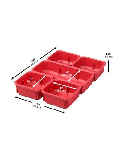Milwaukee PACKOUT™ Low Profile Organizer Replacement Bins, 5-Pack